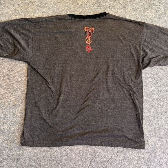 Busch Gardens Fear The‎ 4 Ringer T-shirt Tee Men’s XL Gray Roller Coaster - Picture 3 of 7